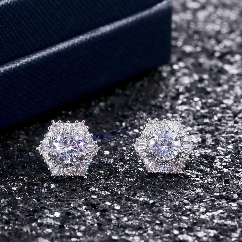 "Dixie" - Cubic Zirconia Bridal Stud Earrings