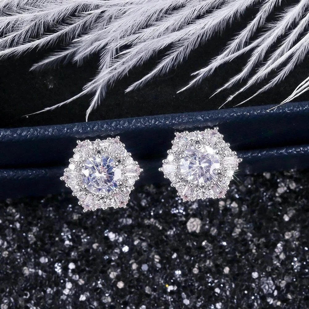 "Dixie" - Cubic Zirconia Bridal Stud Earrings