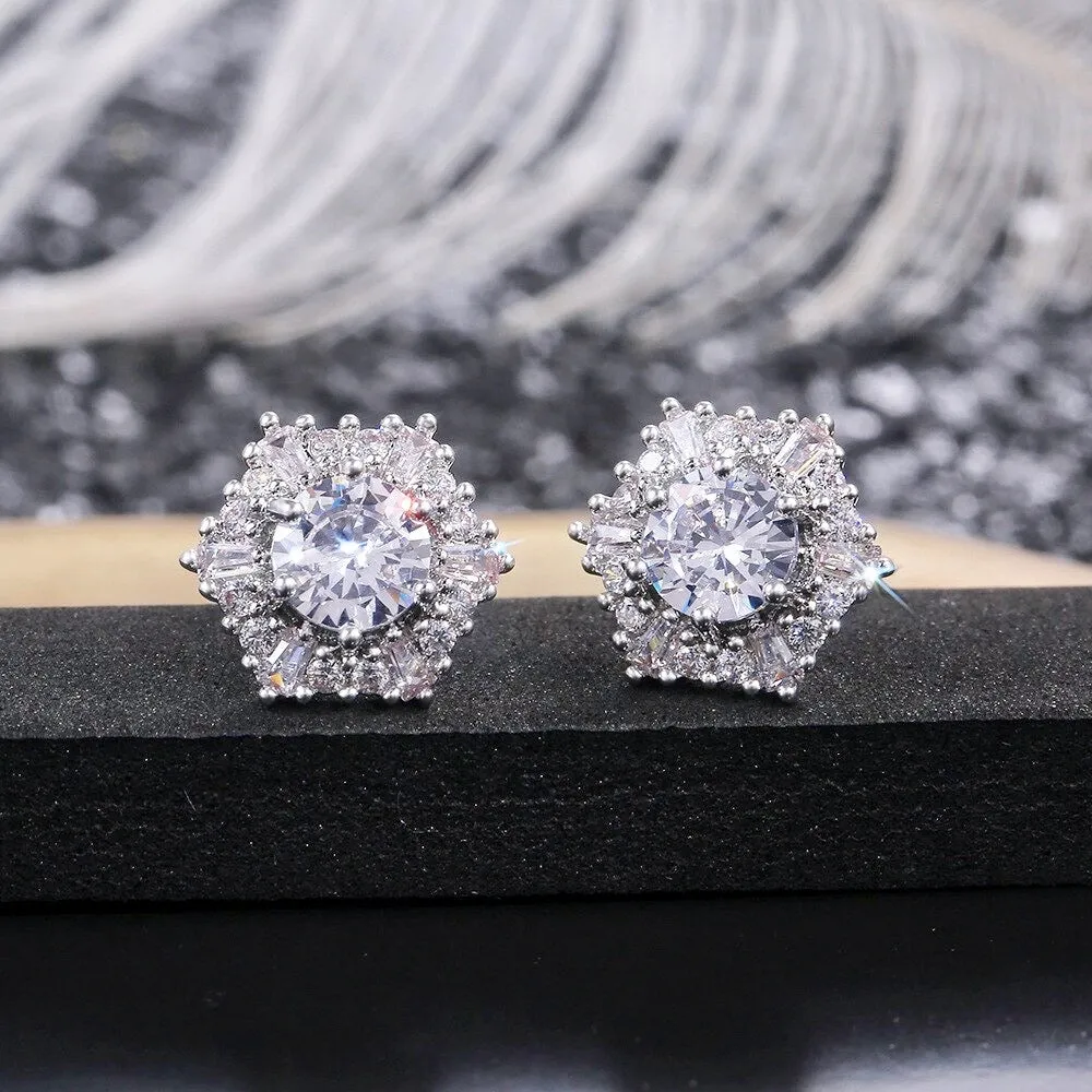 "Dixie" - Cubic Zirconia Bridal Stud Earrings