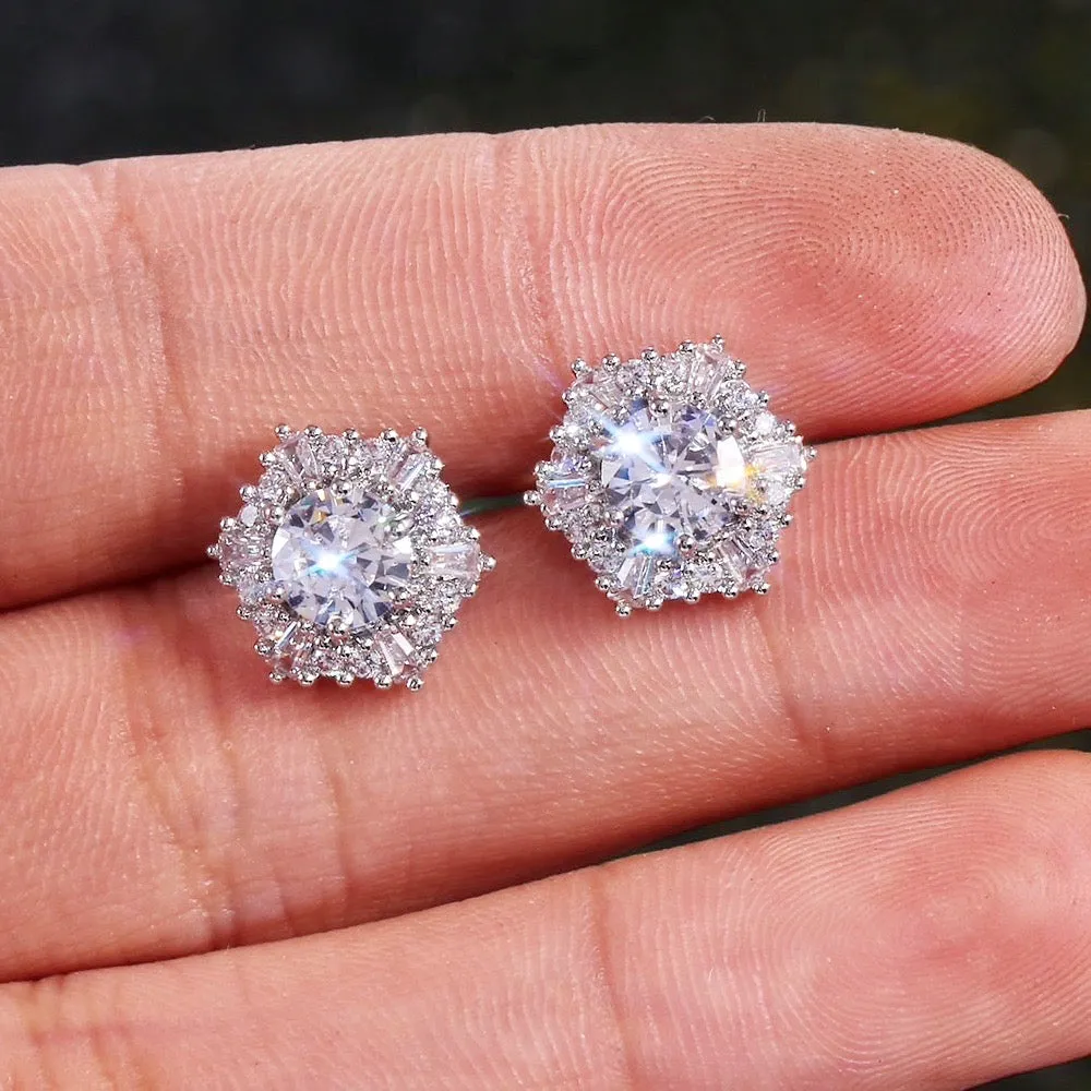 "Dixie" - Cubic Zirconia Bridal Stud Earrings