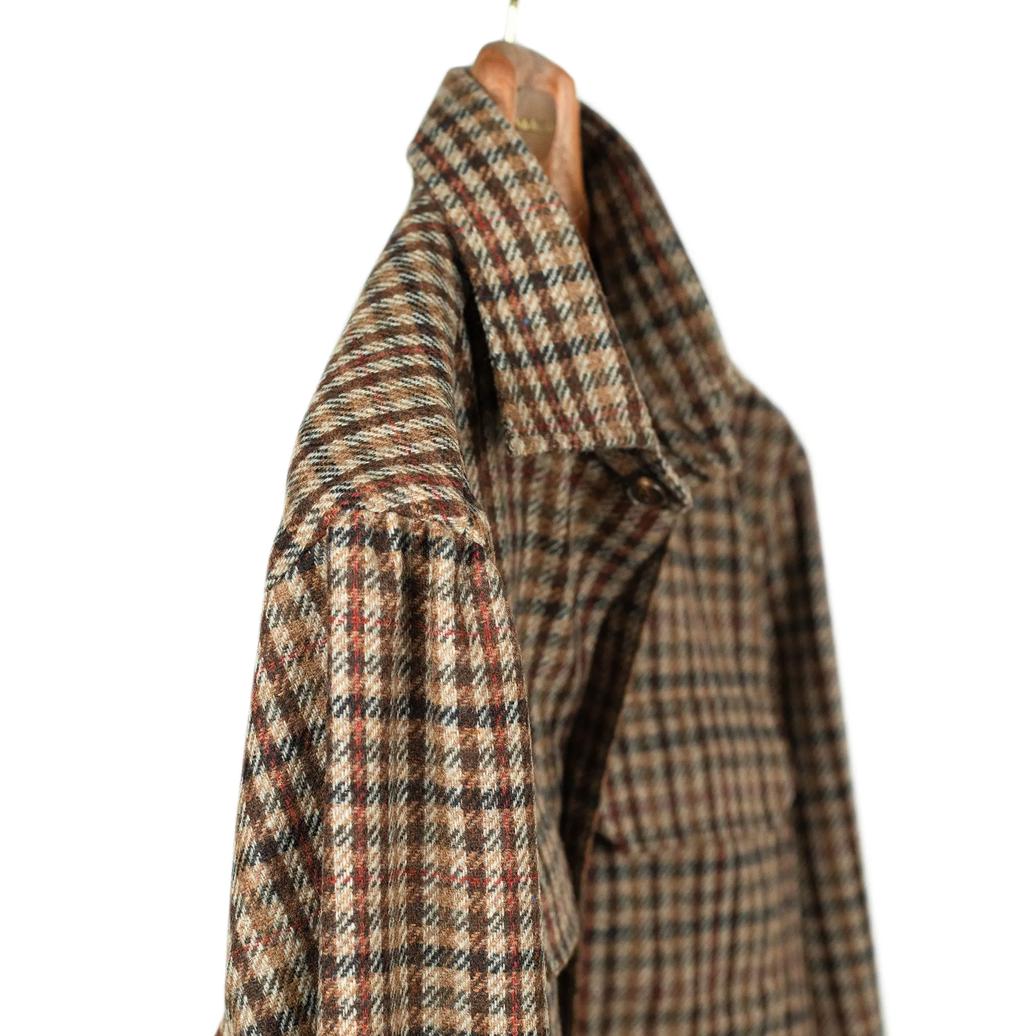 "Giubbottino" shirt jacket in Bottoli wool brown guncheck (restock)