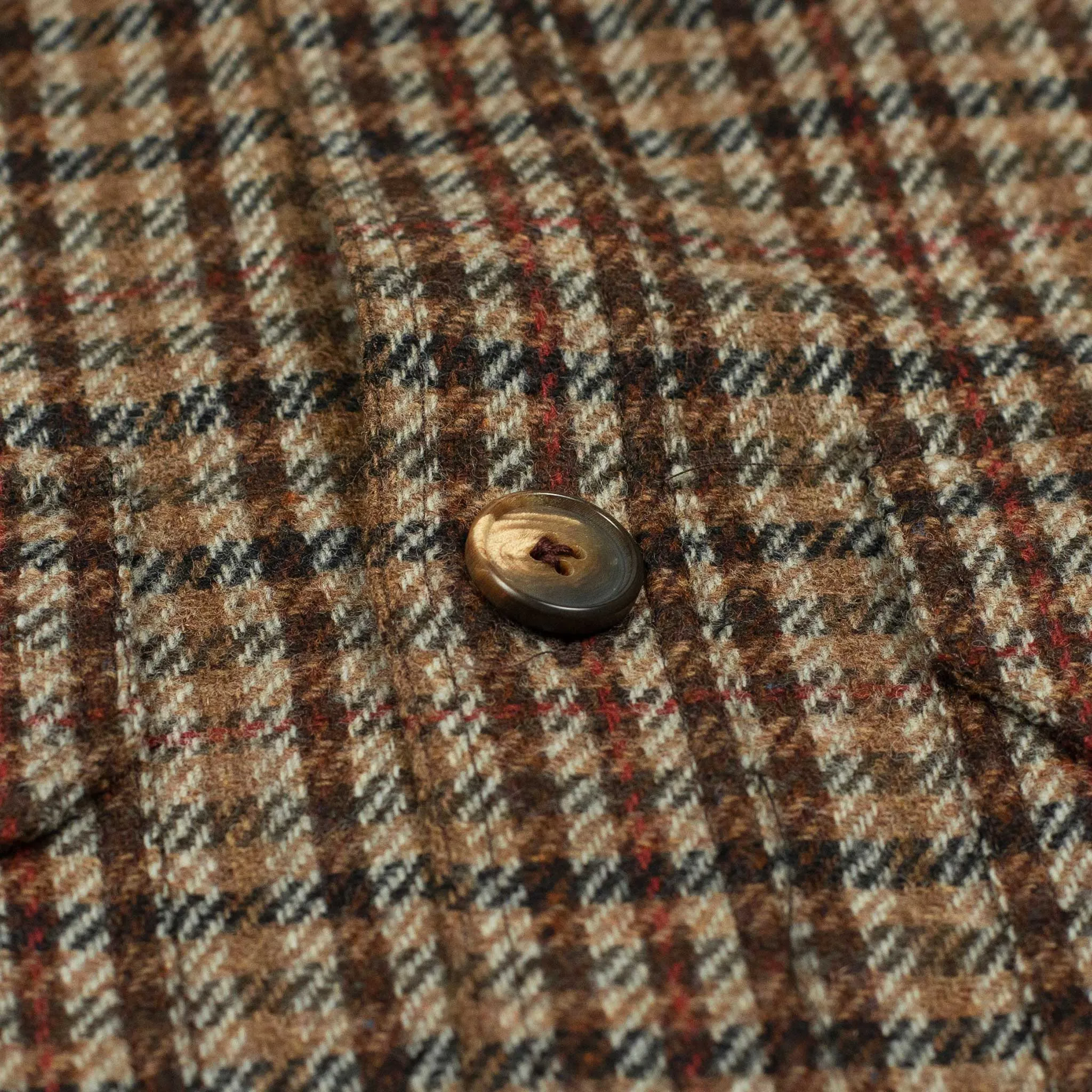 "Giubbottino" shirt jacket in Bottoli wool brown guncheck (restock)