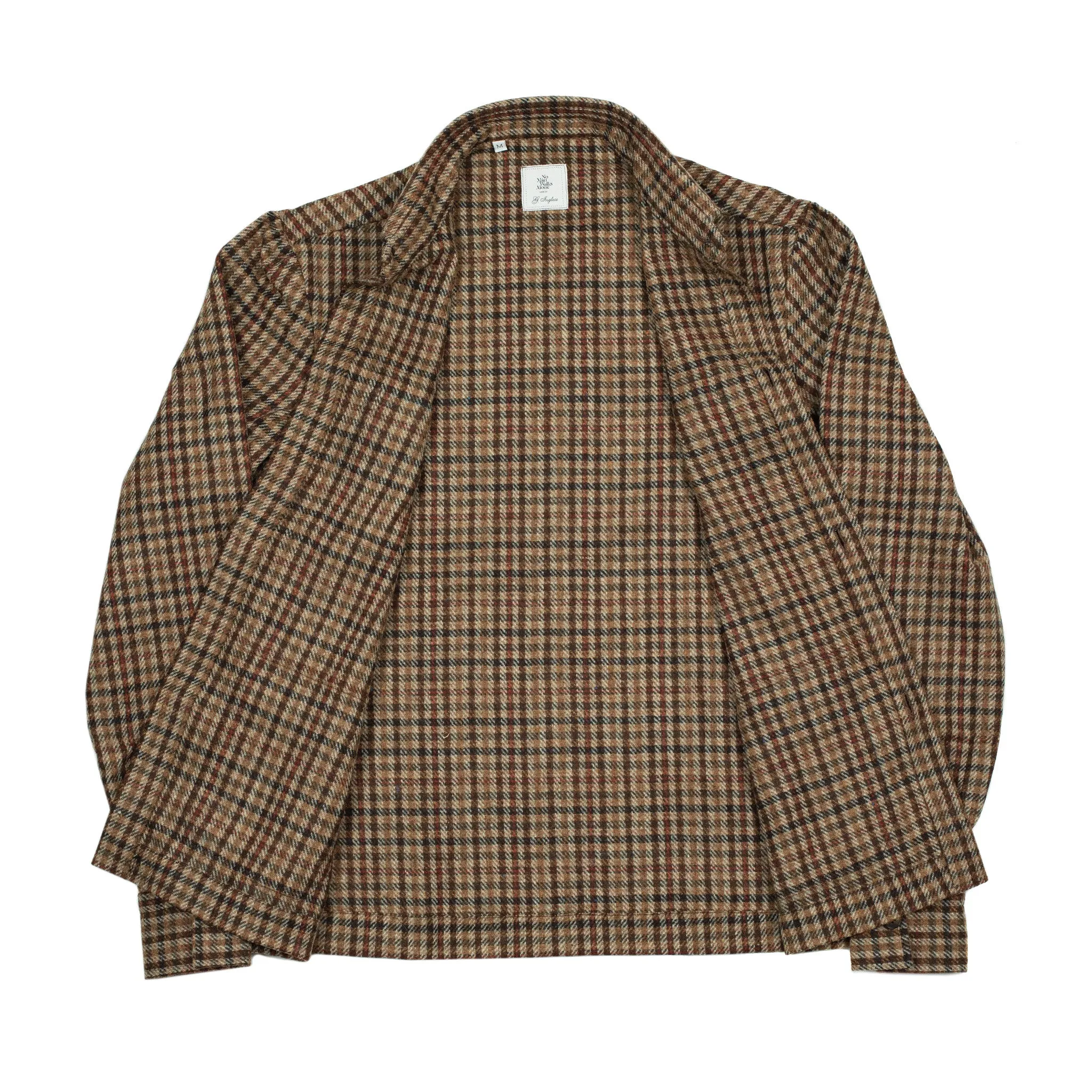 "Giubbottino" shirt jacket in Bottoli wool brown guncheck (restock)