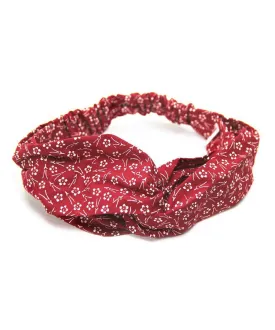 Red Plum Blossom Print Japanese Fabric Headband / Cotton Fabric Head Band