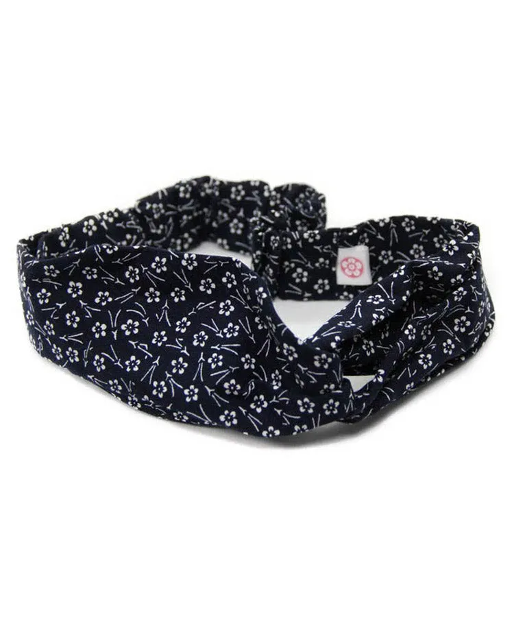 Red Plum Blossom Print Japanese Fabric Headband / Cotton Fabric Head Band