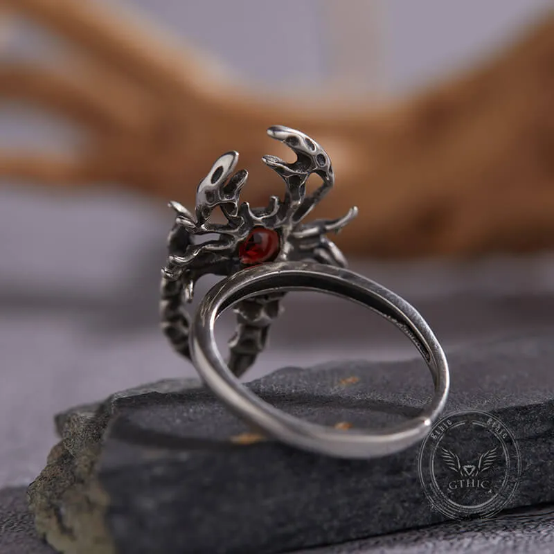 Retro Personality Exaggerated Opal Scorpion Stainless Steel Ring