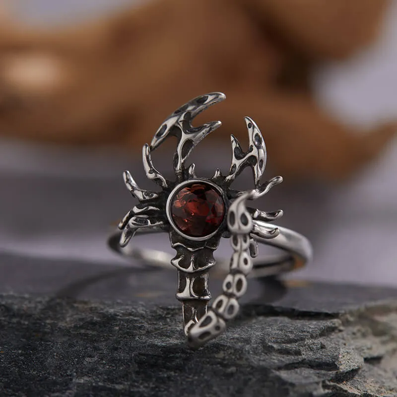 Retro Personality Exaggerated Opal Scorpion Stainless Steel Ring