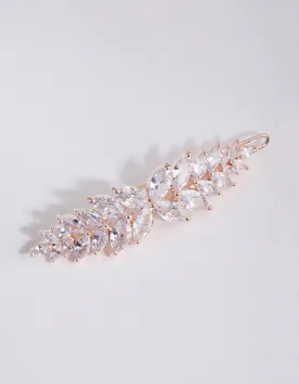 Rose Gold Cubic Zirconia Multi Laurel Clip