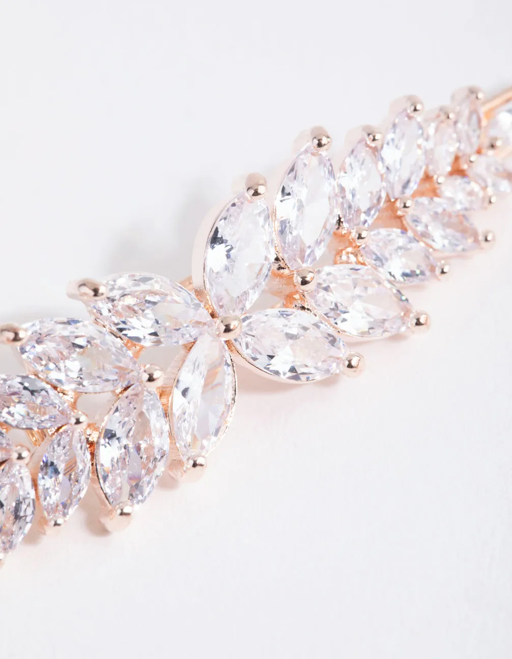 Rose Gold Cubic Zirconia Multi Laurel Clip