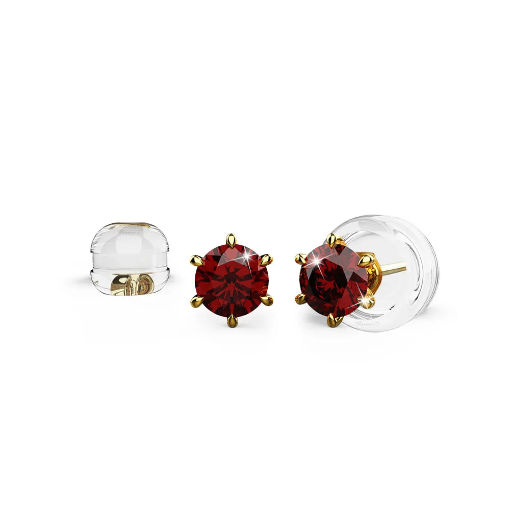 Royal Red Rubies Stud EarringsEncased in 18k Gold