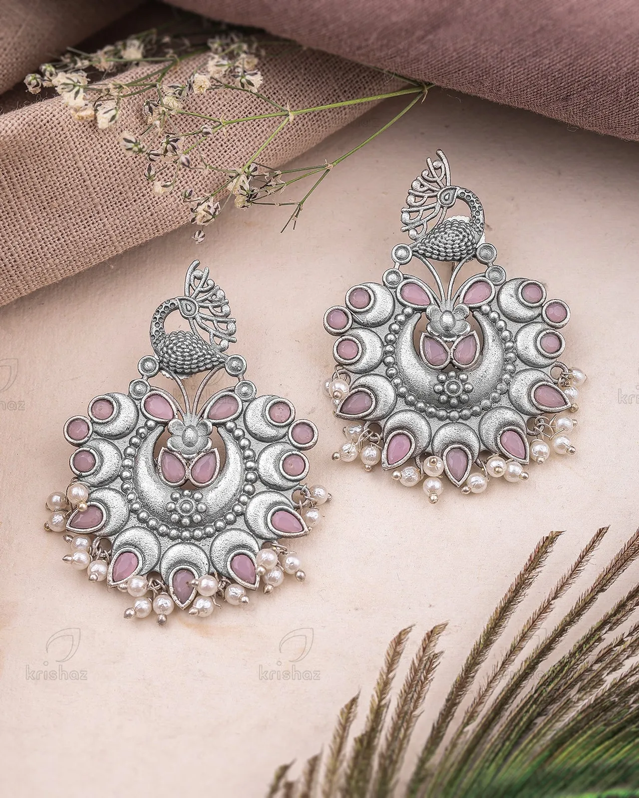 Saavan Peacock Studs