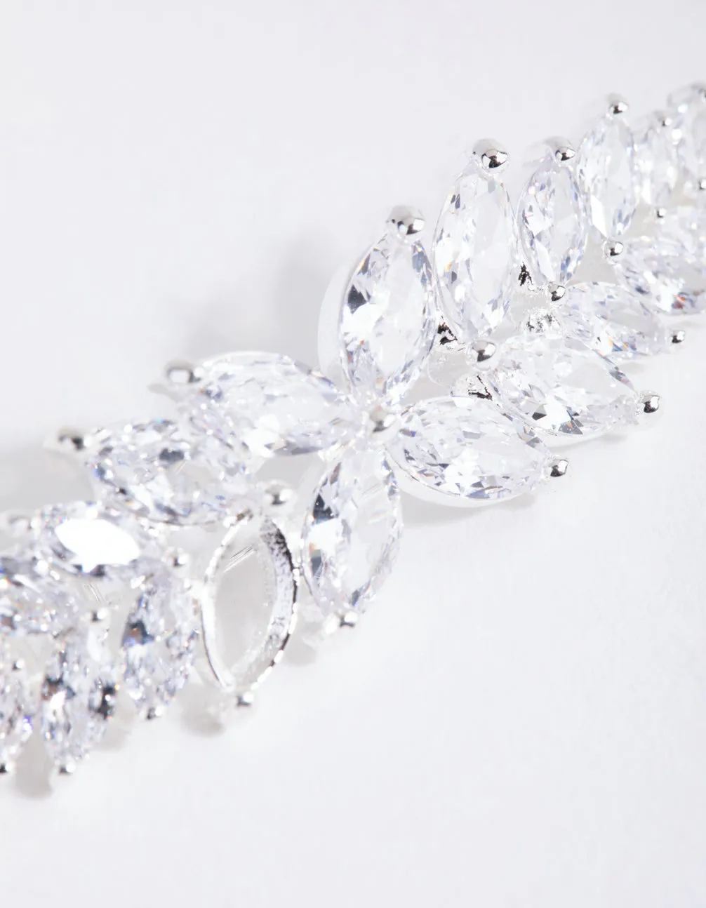 Silver Cubic Zirconia Multi Laurel Clip