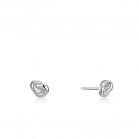 Silver Knot Stud Earrings E029-01H