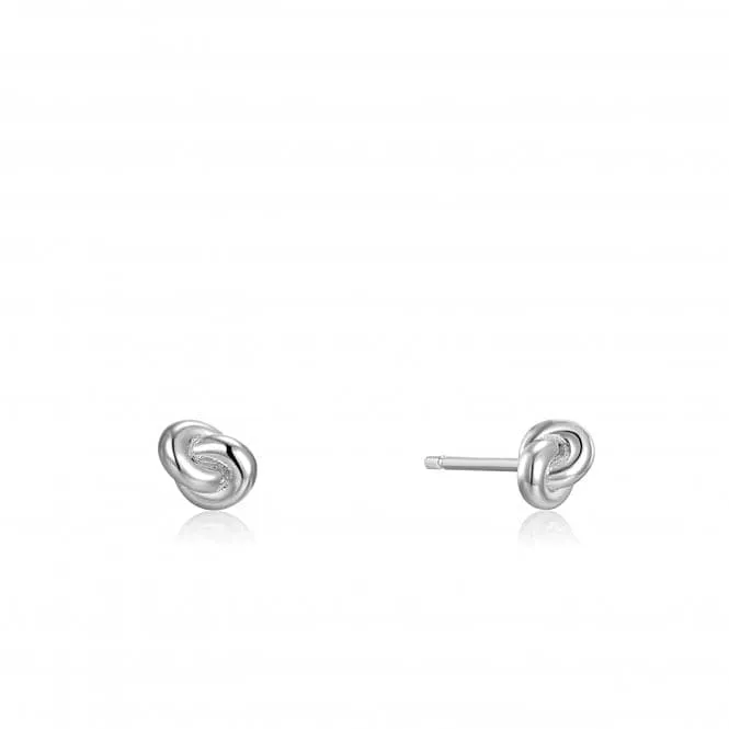 Silver Knot Stud Earrings E029-01H