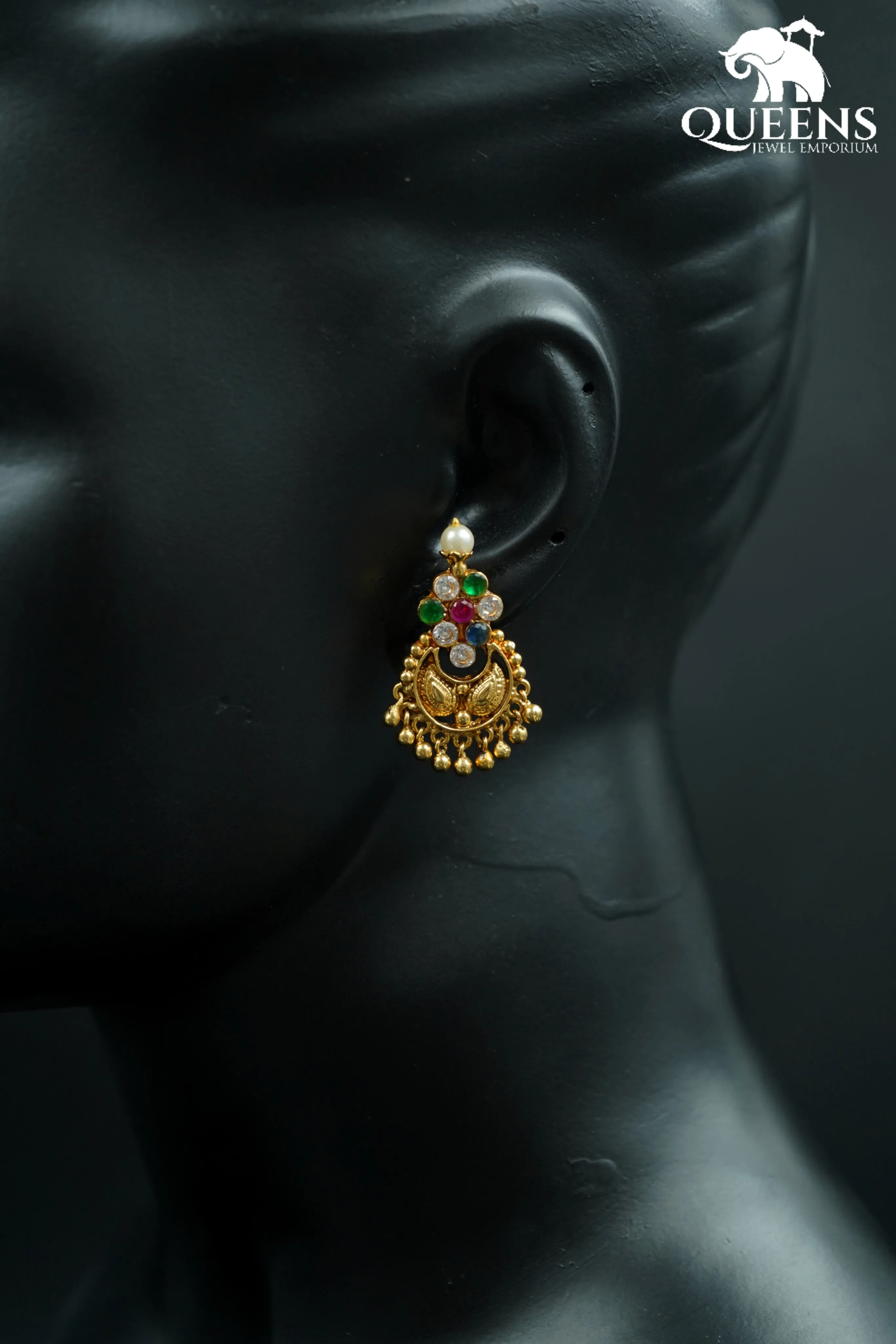 SIMPLE CHANDBALI  - MULTI STONES