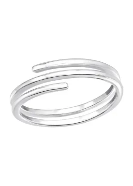 Sleek Spiral Silver Ring