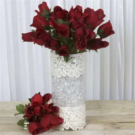 Small Velvet Rose Bud Bush Artificial Flowers - Black / Red