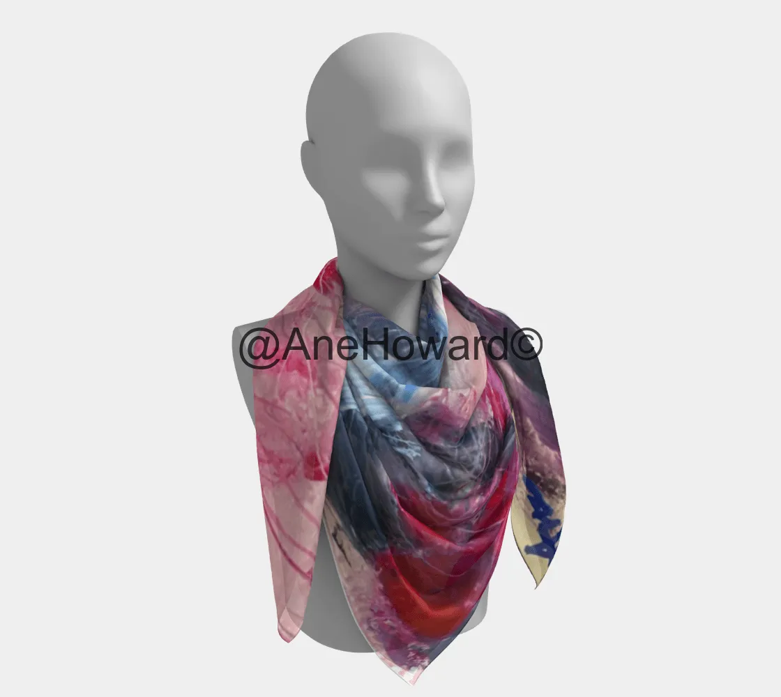 Square Silk Scarf Abstract Sailing