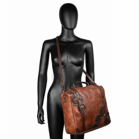 Steampunk Large Capacity Messenger Bag / Rivets Shoulder Bag