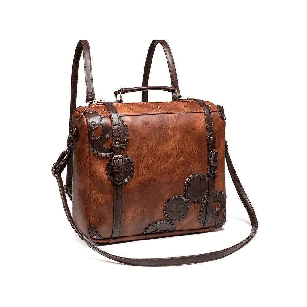 Steampunk Large Capacity Messenger Bag / Rivets Shoulder Bag