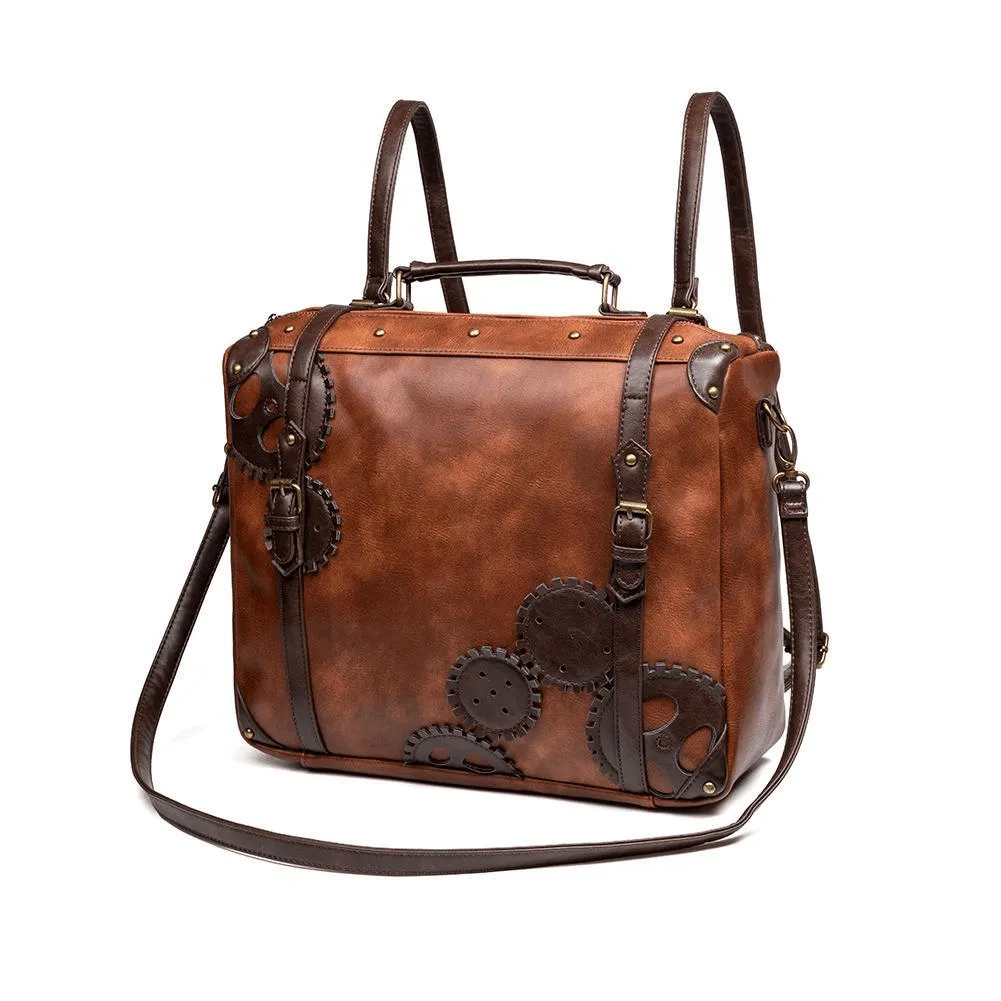 Steampunk Large Capacity Messenger Bag / Rivets Shoulder Bag