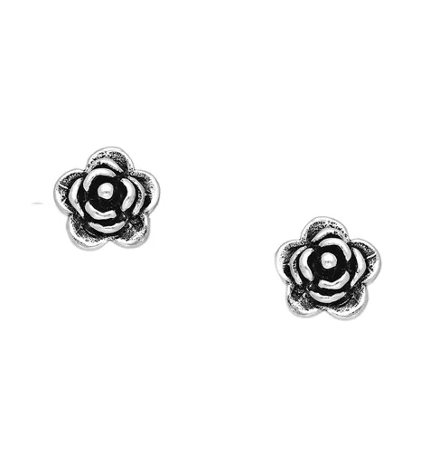 Sterling Silve Rose Stud Earrings