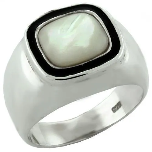 Sterling Silver Ring Synthetic White LOAS1083 for Women Style High