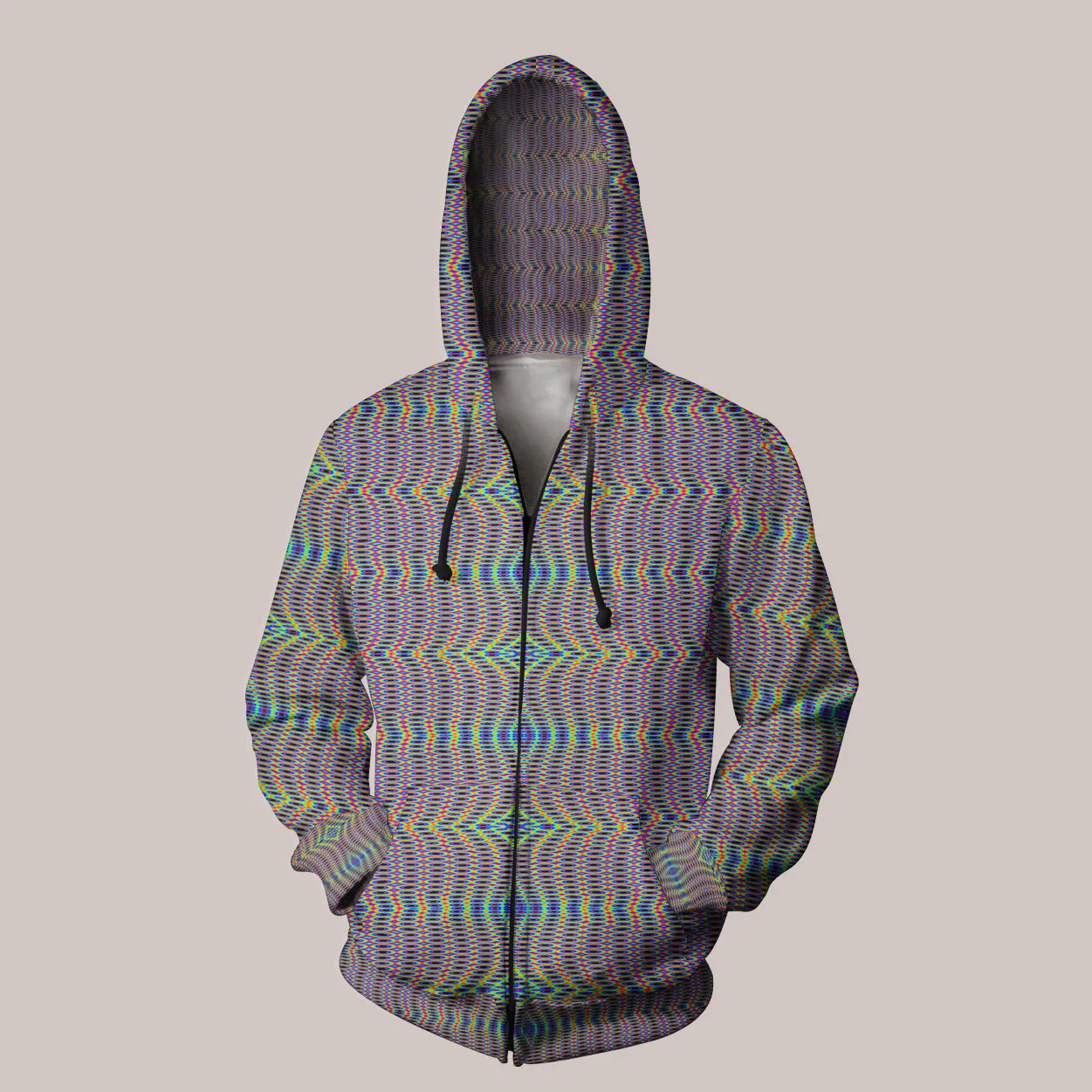 Synergium Hoodie – Hypnotic Psychedelic Geometric Pattern