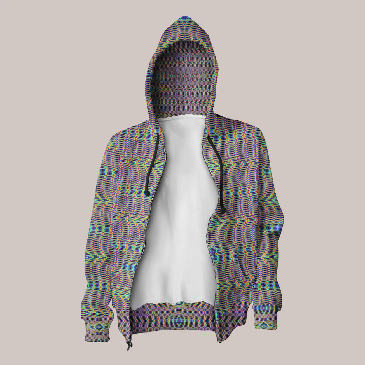 Synergium Hoodie – Hypnotic Psychedelic Geometric Pattern