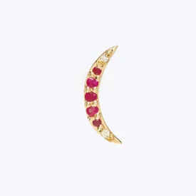 The Ruby Crescent Stud