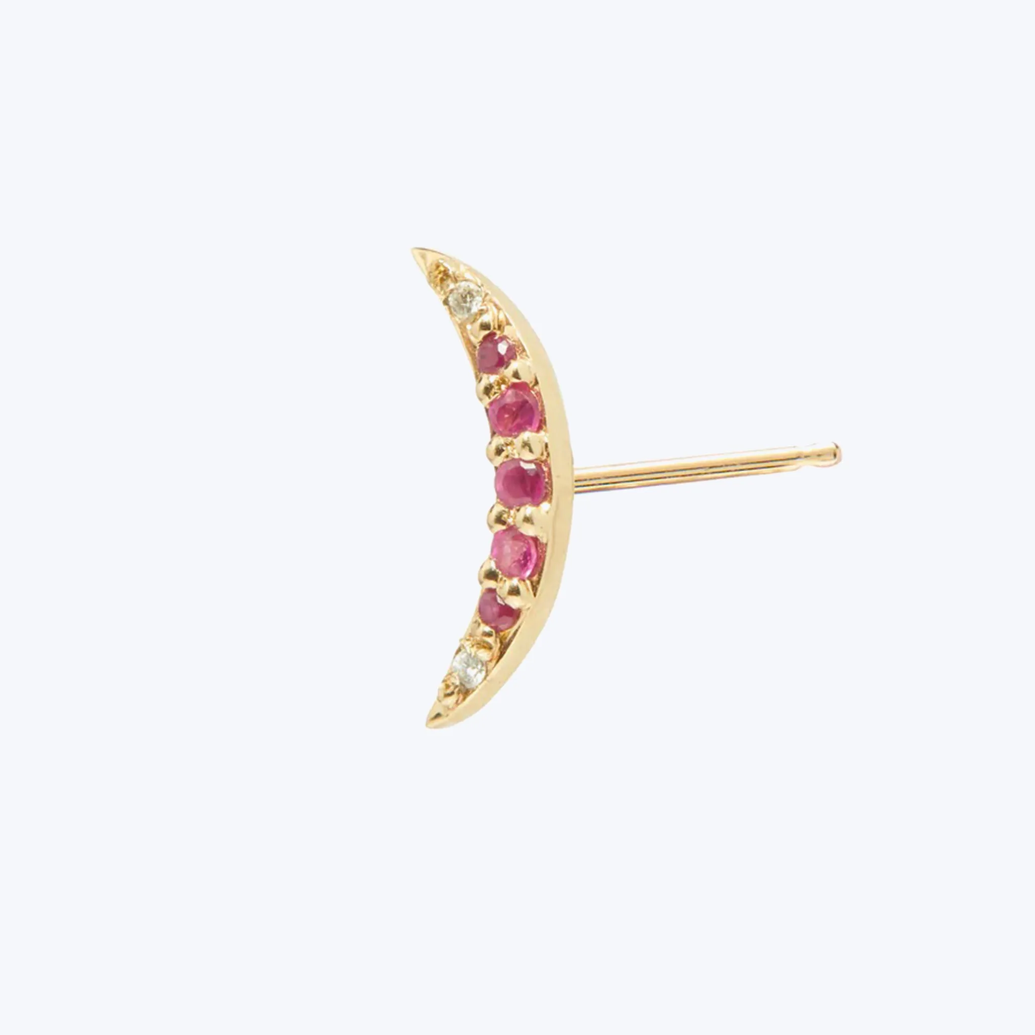 The Ruby Crescent Stud