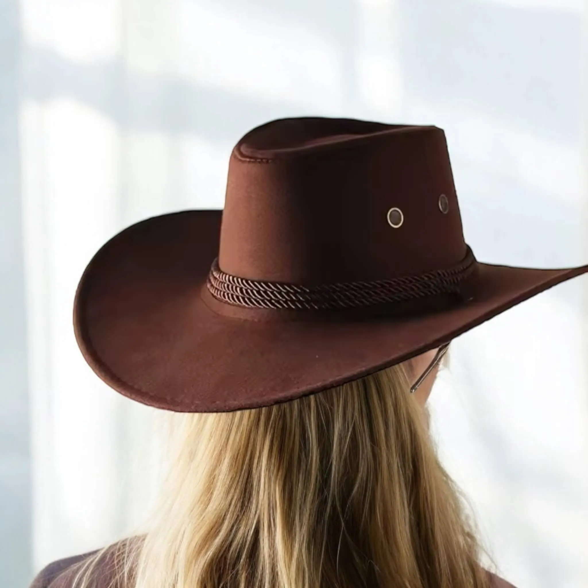 Western Cowboy Hat with Chin Strap