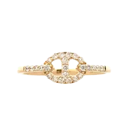 Yellow Gold Diamond Geometric Style Ring