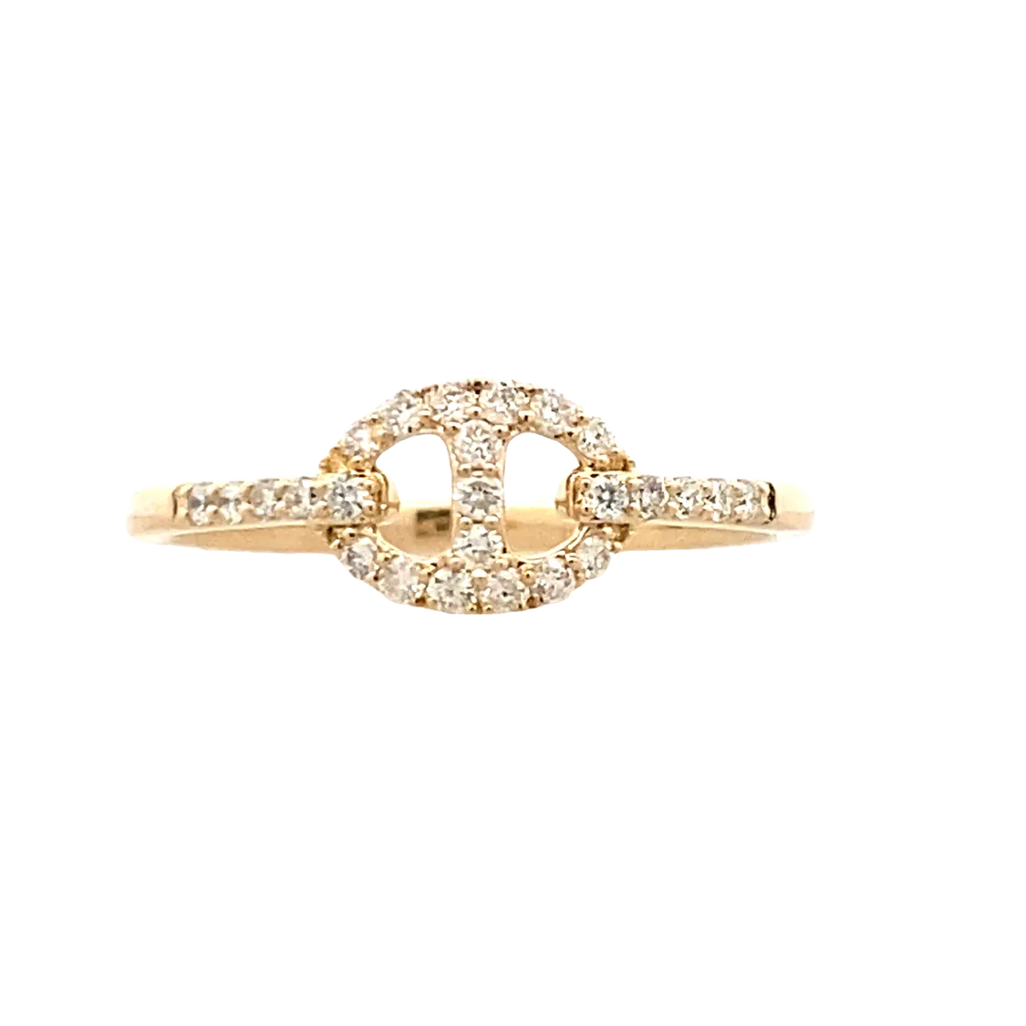 Yellow Gold Diamond Geometric Style Ring