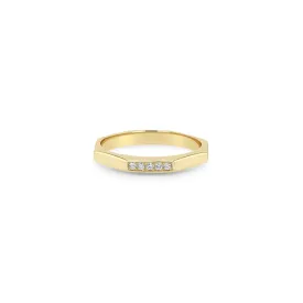 Zoë Chicco 14K Yellow Gold Octagon Stacking Ring with Pavé Diamonds